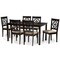 Baxton Studio Renaud Modern and Contemporary Sand Fabric and Dark Brown Finished Wood 7-Piece Dining Set 174-10535-10519-Zoro - alternate 1